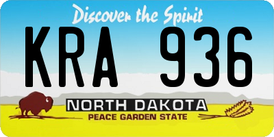 ND license plate KRA936