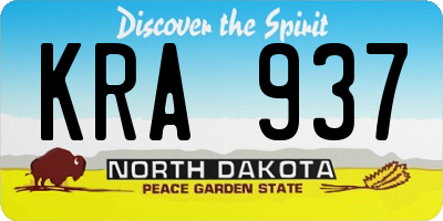 ND license plate KRA937