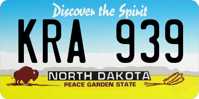 ND license plate KRA939