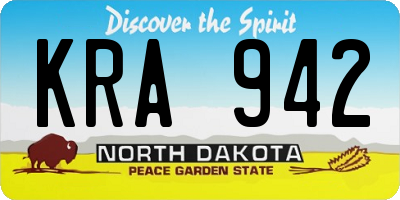 ND license plate KRA942