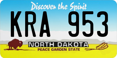 ND license plate KRA953