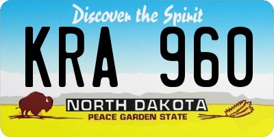 ND license plate KRA960
