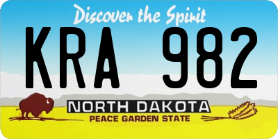 ND license plate KRA982