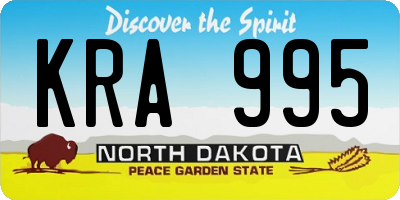 ND license plate KRA995