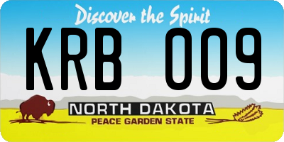 ND license plate KRB009
