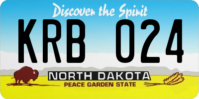 ND license plate KRB024