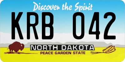 ND license plate KRB042