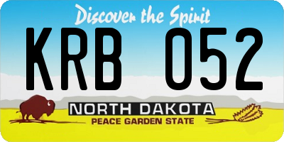 ND license plate KRB052