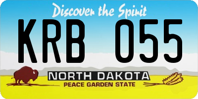 ND license plate KRB055