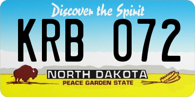 ND license plate KRB072