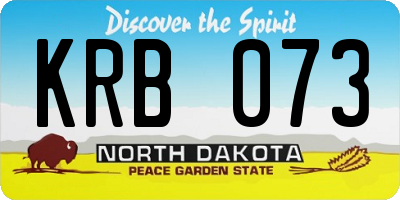 ND license plate KRB073