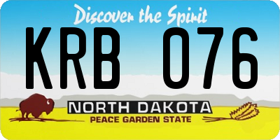 ND license plate KRB076