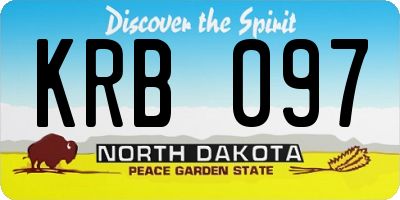 ND license plate KRB097