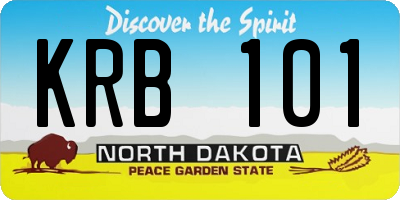 ND license plate KRB101