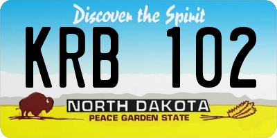 ND license plate KRB102
