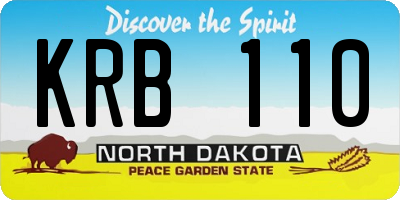 ND license plate KRB110