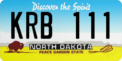 ND license plate KRB111