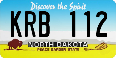 ND license plate KRB112