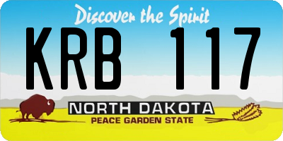 ND license plate KRB117