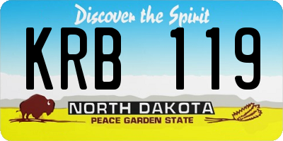 ND license plate KRB119
