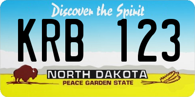 ND license plate KRB123