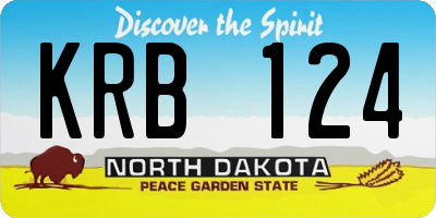 ND license plate KRB124