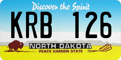 ND license plate KRB126