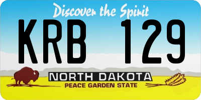 ND license plate KRB129