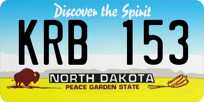 ND license plate KRB153