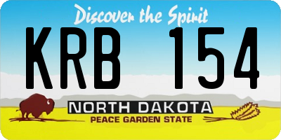 ND license plate KRB154