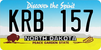 ND license plate KRB157