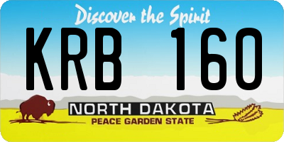ND license plate KRB160