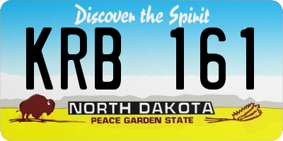 ND license plate KRB161
