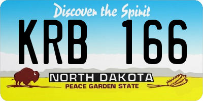 ND license plate KRB166