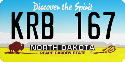 ND license plate KRB167