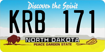 ND license plate KRB171