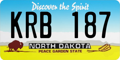 ND license plate KRB187