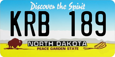 ND license plate KRB189