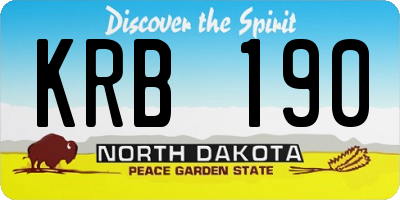 ND license plate KRB190