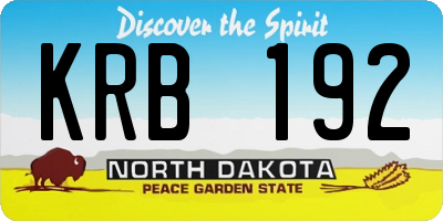ND license plate KRB192