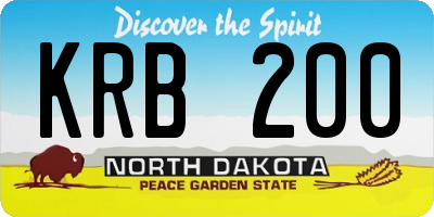 ND license plate KRB200