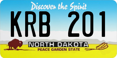ND license plate KRB201