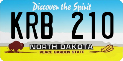 ND license plate KRB210