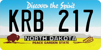 ND license plate KRB217