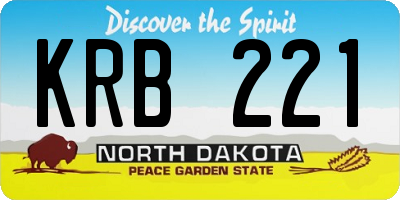 ND license plate KRB221