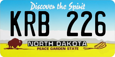 ND license plate KRB226