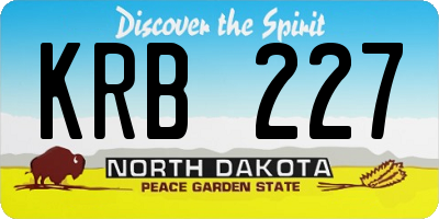 ND license plate KRB227