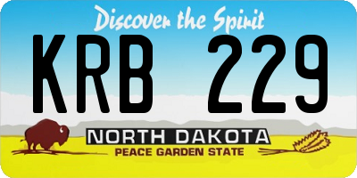 ND license plate KRB229