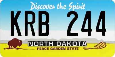 ND license plate KRB244