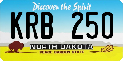 ND license plate KRB250